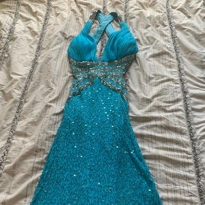 Blue Sequin Dress